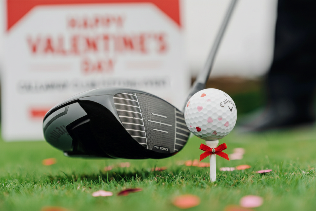 Callaway golf ball and club - for a Valentine's club fitting event