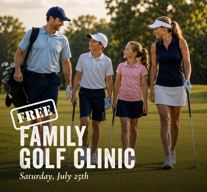 Family golfing together