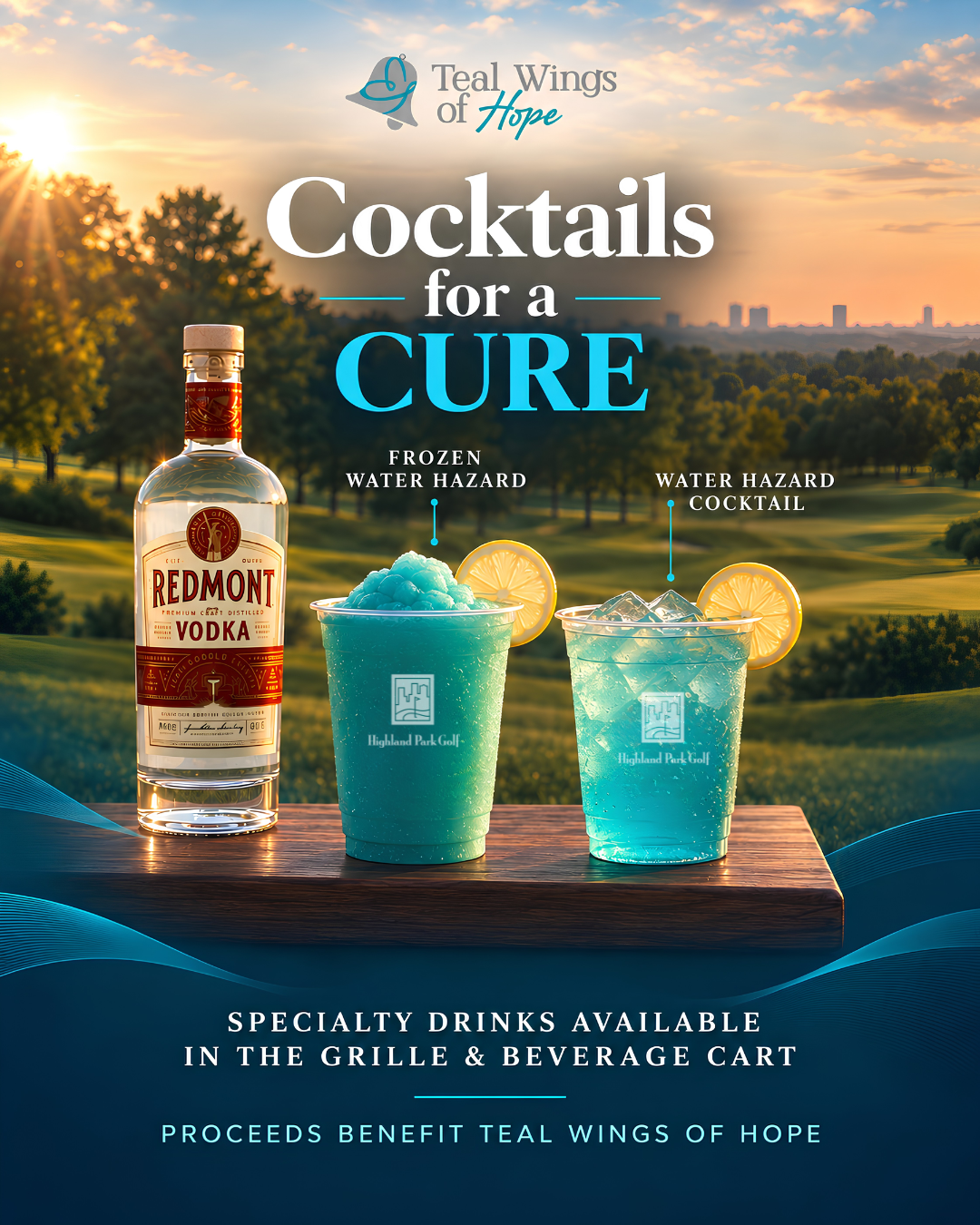 Cocktails for a Cure drink specials at Highland Park Golf Course
